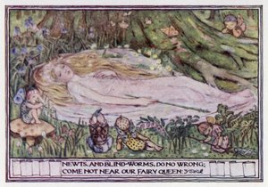 Ze "Snu noci svatojánské." William Shakespeare (barevné lito) od Minnie Didbin Spooner