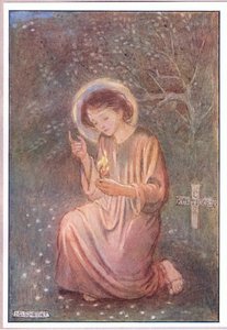 Klekl si na orosenou trávu (barva litho) od Minnie Didbin Spooner