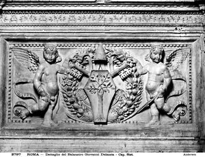 Detail transenny Sistenské kaple, kolem 1484 (kámen)