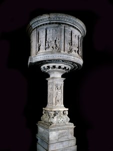 Renesanční umění: Židle Pasquino di Matteo (1425-1485), vyřezávali Mino da Fiesole (1429-1484) a Antonio Rossellino (1427-1479) (kazatelna z bílého mramoru (1469-1473) s reliéfy Antonia Rossellina a Mino da Fiesole)