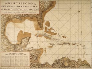 Mapa Mexického zálivu a karibských ostrovů od Miol Polo