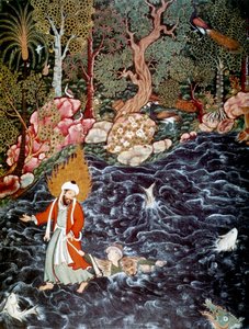 Prorok Eliáš zachraňující prince Noora Ad-Dahra, 1562–1577. od Mir Sayyid Ali