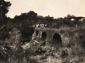„Budování říše“ ve fašistickém věku: Portugalský most, 9.5.1936 (černobílá fotografie) od Modestino Baldinetti