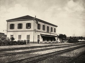 ‚Building an Empire‘ ve fašistickém věku: Železniční stanice Asmara, 09.05.1936 (černobílá fotografie) od Modestino Baldinetti