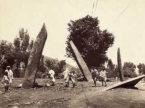 „Budování říše“ ve fašistickém věku: místo, na kterém kdysi stával axumský obelisk, nyní přenesený do Říma, 09.05.1936 (černobílá fotografie) od Modestino Baldinetti