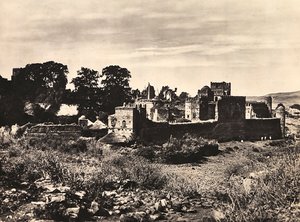 „Budování říše“ ve fašistickém věku: Hrad krále Fasiladas v Gondar, Etiopie, 09.05.1936 (černobílá fotografie) od Modestino Baldinetti