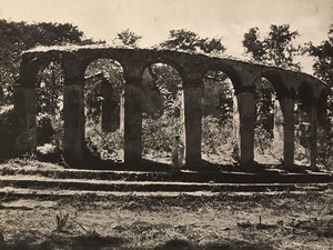 „Budování říše“ ve fašistickém věku: Chrám krále Fasiladas v Gondar, Etiopie, 09.05.1936 (černobílá fotografie) od Modestino Baldinetti