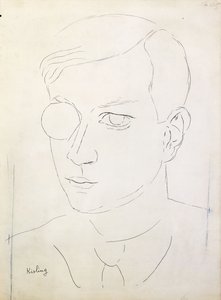 Portrét Tristana Tzary; Portrait de Tristan Tzara od Moise Kisling