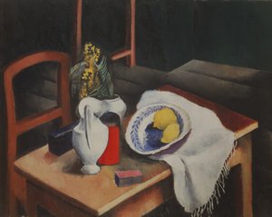 Zátiší s citrony na zeleném pozadí od Moise Kisling