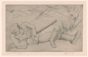 spící lovec od Mommie Schwarz (signed by artist)