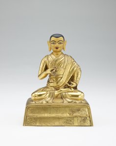 Dvanáctý dalajláma, Trinlay Gyatso, z částečné skupiny lamů a učitelů, polovina 19.