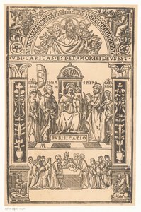 Marie s dítětem a svatými Svatý rozhovor Sacra Conversazione od Monogrammist AM (prentmaker 16e eeuw)