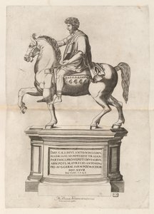 Jezdecká socha Marca Aurelia od Monogrammist CB after Nicolaus Beatrizet