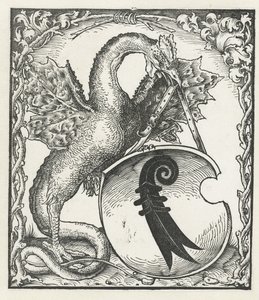 Drak s erbem Basileje od Monogrammist DS (graveur) (attributed to)