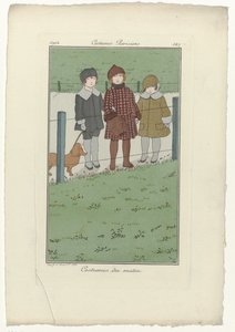 Journal des Dames et des Modes, Pařížské kostýmy, 1914, č. 147: Ranní kostýmy od Monogrammist MFN