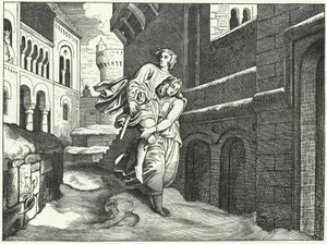 Einhard a Emma (rytina) od Moritz Ludwig von Schwind