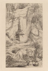 Mnich, který vede koně k vodě od Moritz Ludwig von Schwind