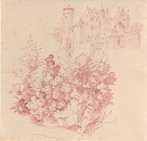 Opevněný hrad na vysokém útesu od Moritz Ludwig von Schwind