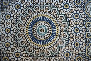 Kasbah of Thamiel glaoui, zellij tilework, detail (keramika) od Moroccan School