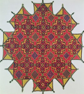 Textil s geometrickým vzorem (vyšívání) od Moroccan School