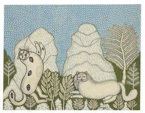 Kočky ve sněhu od Morris Hirshfield