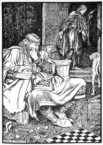Král Canute a Earl Ulf se hádají kvůli šachům, Roskilde, Denmanrk, 1026 1913.