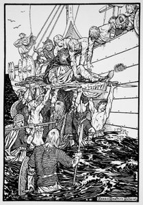 Umírající král Haakon nesl na svou loď, 961 1913 od Morris Meredith Williams