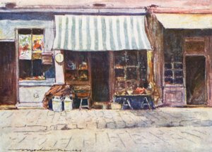 Cremerie v Rue St Honore od Mortimer Ludington Menpes