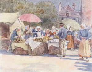 Stánky s chlebem (barevná litografie) od Mortimer Ludington Menpes