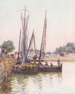 Rybářské lodě, Concarneau (barevná litografie) od Mortimer Ludington Menpes