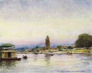 Hampton Court, od řeky od Mortimer Ludington Menpes