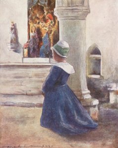 V kostele (barevná litografie) od Mortimer Ludington Menpes