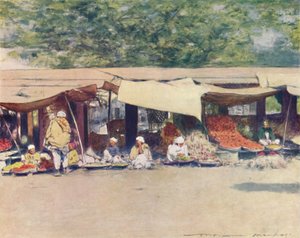 Den trhu v Peshawur, 1905 od Mortimer Ludington Menpes