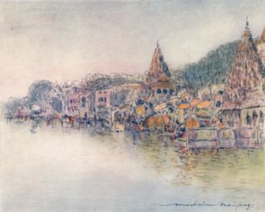 Na břehu Holy River, Benares, 1905 od Mortimer Ludington Menpes