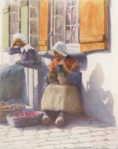 Na nábřeží v Pont-Aven (barevná litografie) od Mortimer Ludington Menpes