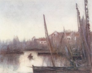 Sardinkové loďstvo, Concarneau (barevná litografie) od Mortimer Ludington Menpes