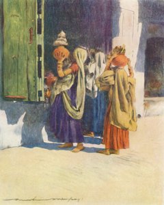 Nosiči vody v Nutha, 1905 od Mortimer Ludington Menpes