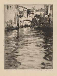 Reflections, Benátky (Lucianův most, Canal Grande) od Mortimer Menpes