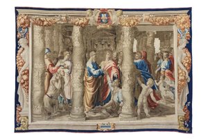 Svatý Petr uzdravuje mrzáka, asi 1630 (tapiserie na Rafaelových kresbách) od Mortlake Tapestry Manufactory