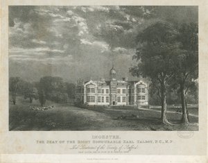 Ingestre Hall: litografie, nd [c 1840] od Moses Webster