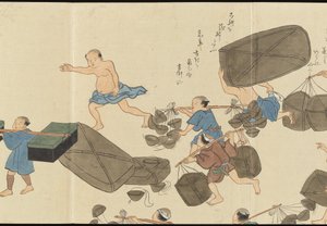 Ilustrace výroby čaje Uji od Motonari Sait?