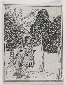 Kamod Ragini, 1605-1610 (inkoust na papíře) od Mughal School