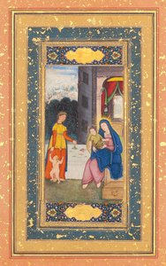 Madonu s dítětem navštívili Alžběta a Jan Křtitel, Mughalská Indie, kolem roku 1610 od Mughal School