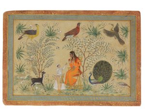Šlechtická žena v zahradě, kolem roku 1740 od Mughal School