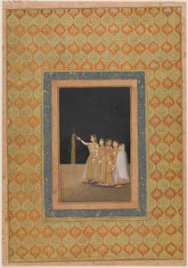 Dvorní dámy si hrají s ohňostrojem, ca. 1740. od Muhammad Afzal