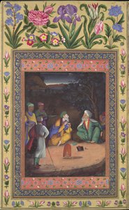 A Nighttime Gathering, Folio z Davisova alba z let 1664-65. od Muhammad Zaman