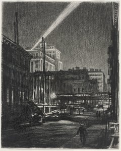 New York Night (recto) od Muirhead Bone