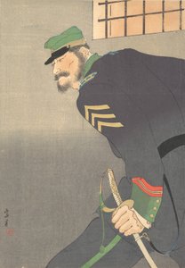 Tisk, [voják s mečem], ca. 1906. od Munakata