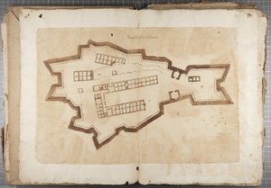 Portfolio kreseb Mutia Oddiho z Urbina a dalších - Port of Fuentes, kolem 1635-40 (pero a inkoust na papíře ve vázaném svazku)