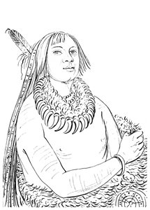Portrét toho, kdo se řítí středem, indián, 1841. od Myers and Co